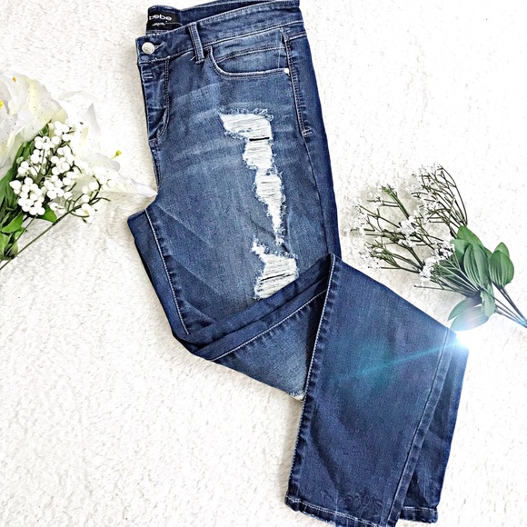 bebe Denim - ⬇️$119 Bebe Denim Distressed Azure Skinny Jeans 31